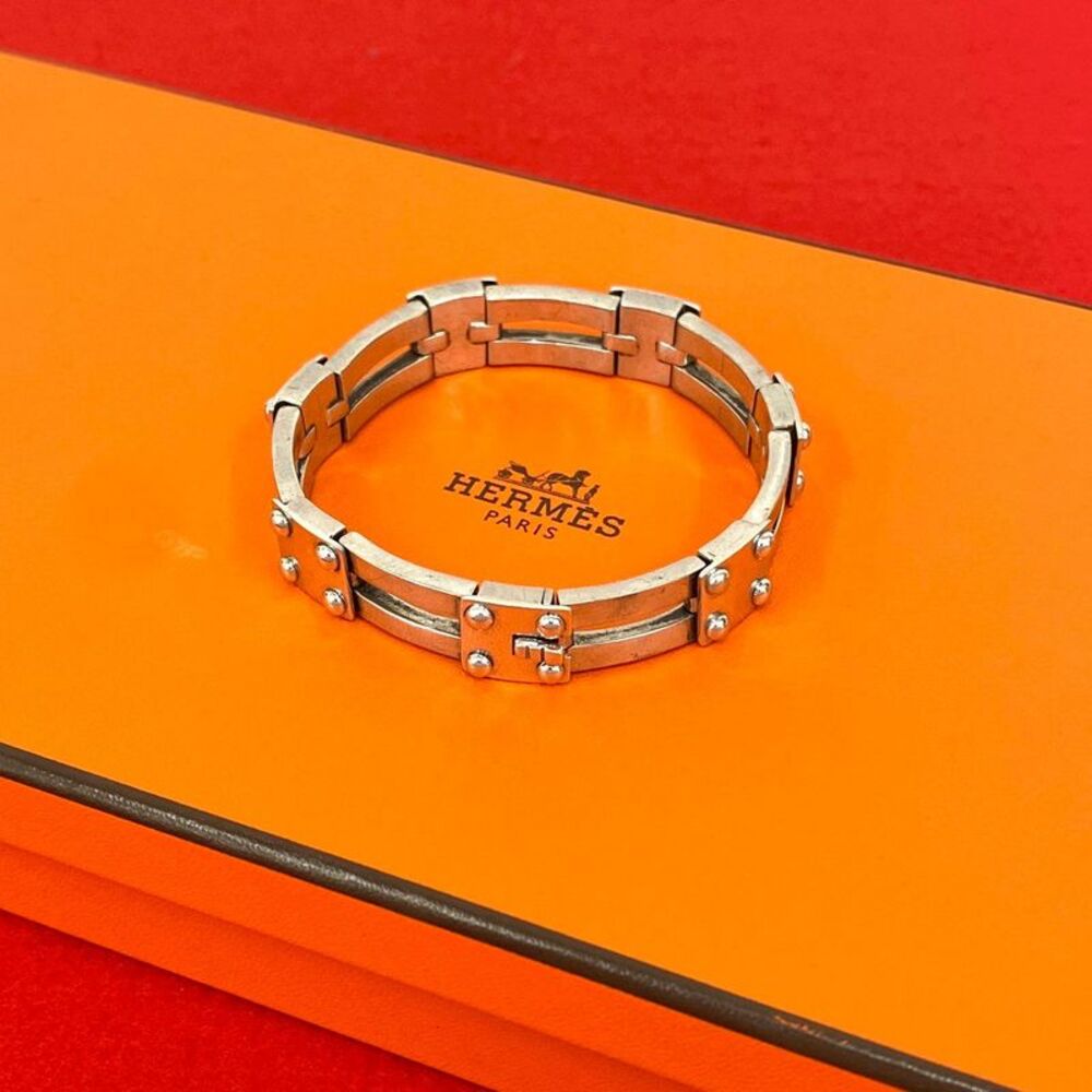 Hermès Gate Motif Silver 925 Bracelet - Picture 1 of 7